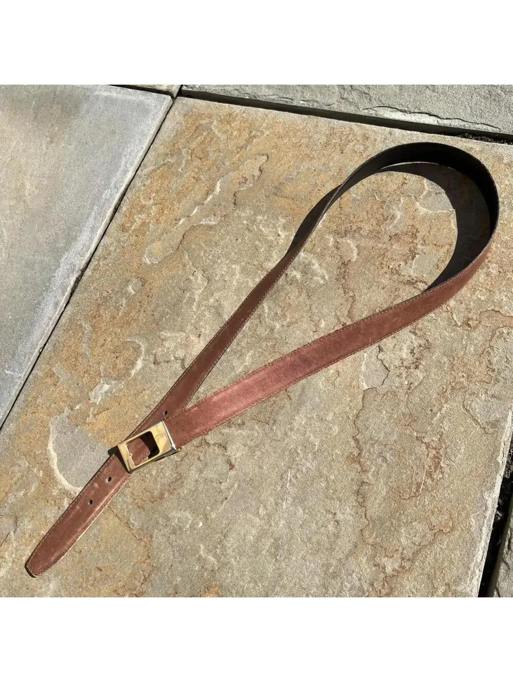 Vintage 80s Reversible Brown/Black Leather Belt